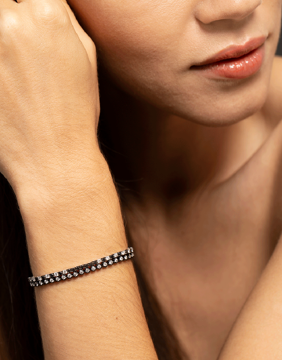 GRAZIELA-Diamond Bolo Bracelet-BLACK GOLD