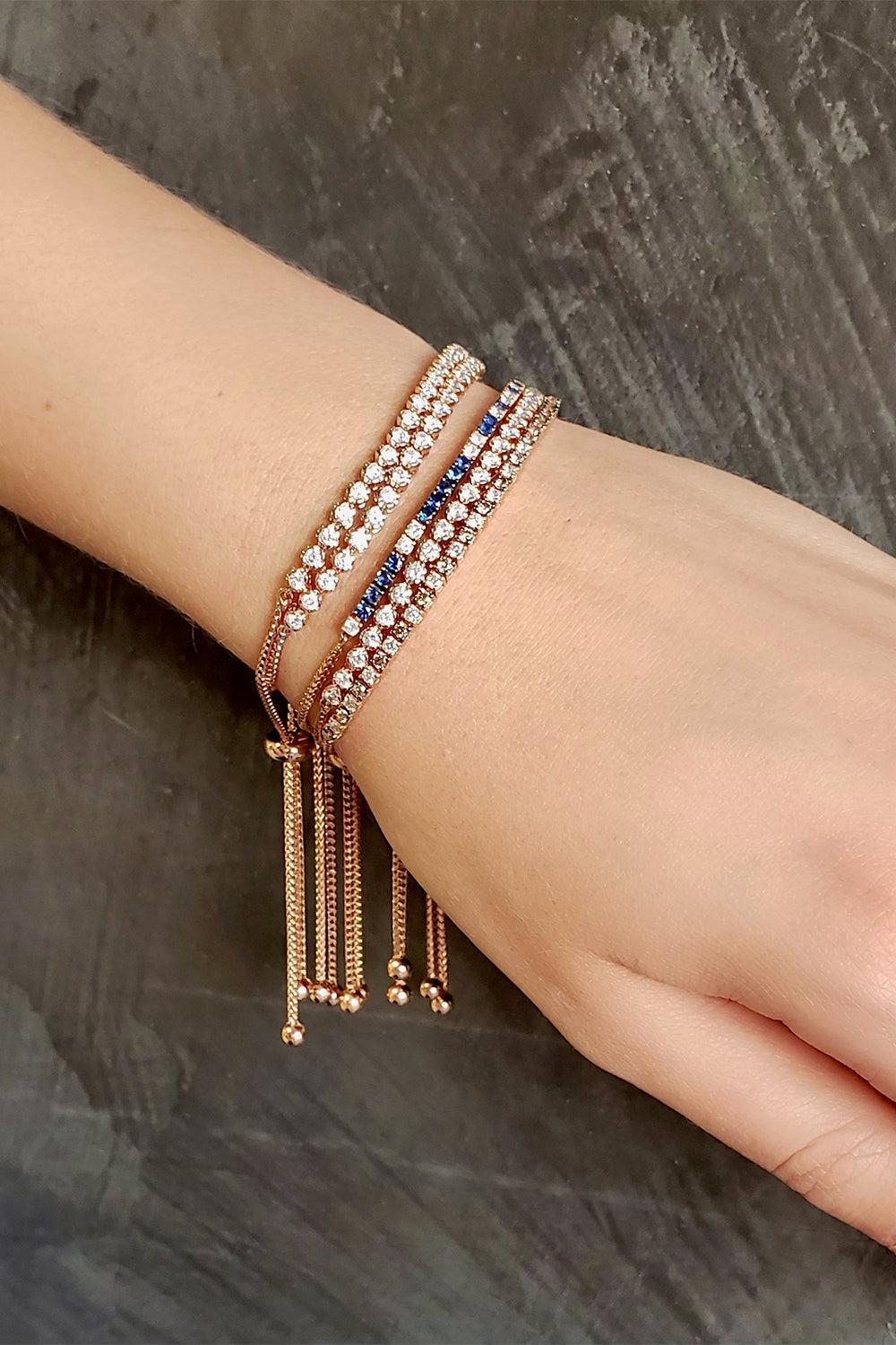 Diamond Bolo Bracelet - Rose Gold-ROSE GOLD-JEWELRYFINE JEWELBRACELET O-GRAZIELA