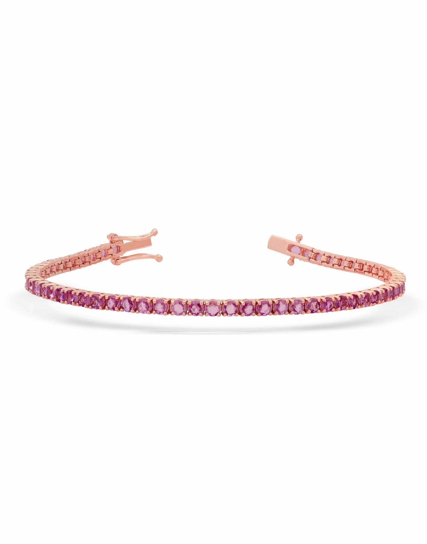 GRAZIELA-Pink Sapphire Tennis Bracelet-ROSE GOLD