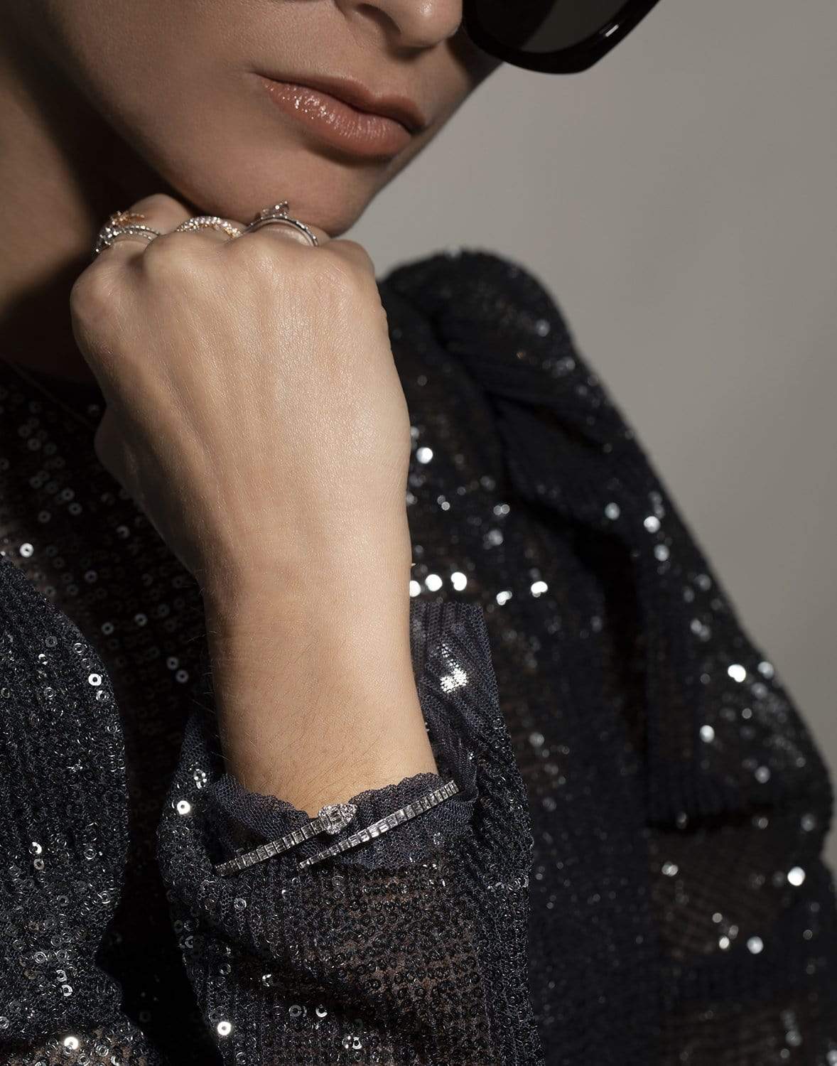 GRAZIELA-Large Ascension Bypass Bangle-WHITE GOLD