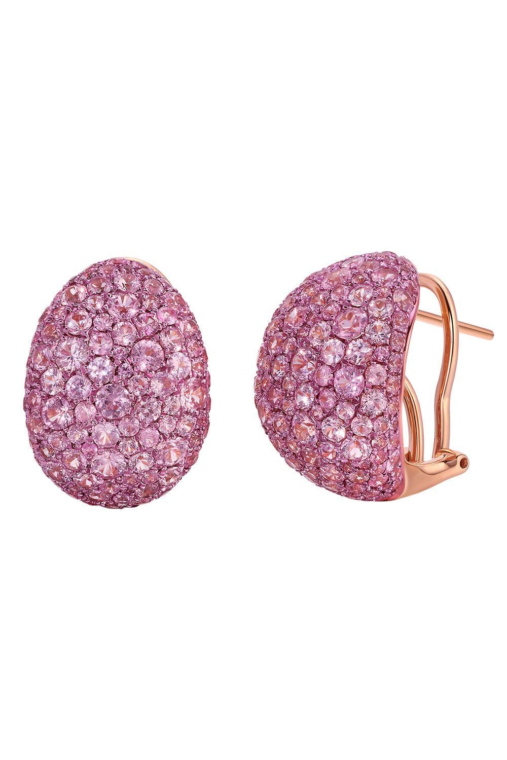 Pink Sapphire Bahia Statement Earrings-ROSE GOLD-JEWELRYFINE JEWELEARRING-GRAZIELA