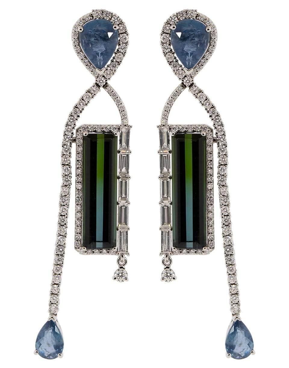 GRAZIELA-Bi-Color Tourmaline and Aquamarine Earrings-WHITE GOLD