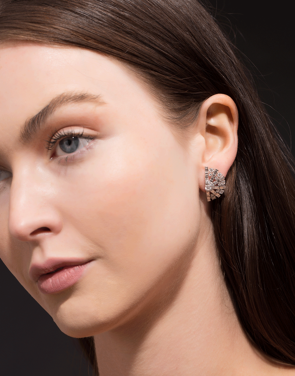 GRAZIELA-Diamond Fan Earrings-WHITE GOLD