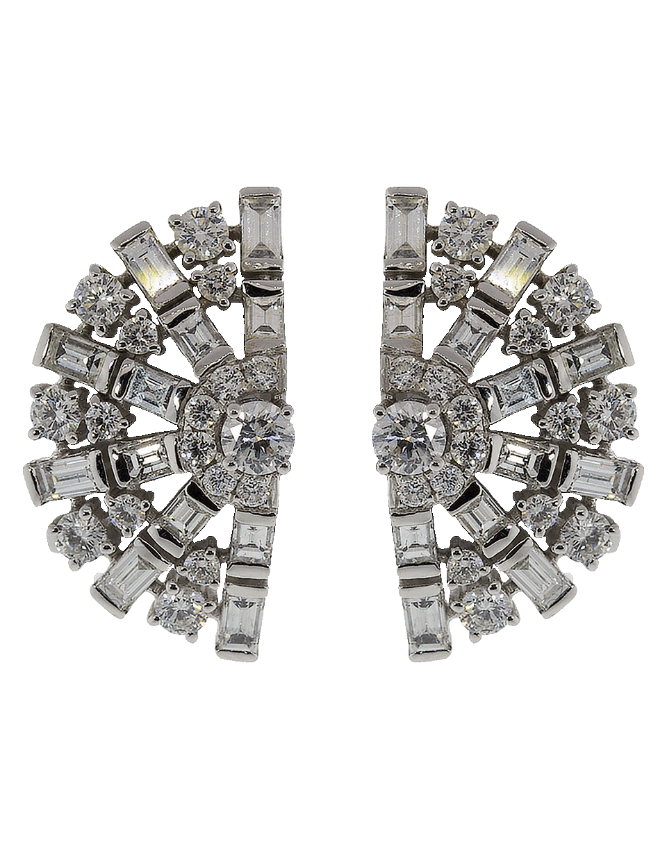 GRAZIELA-Diamond Fan Earrings-WHITE GOLD