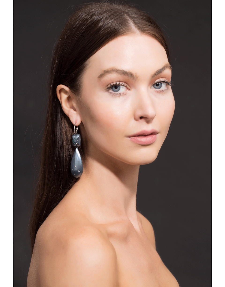 GRAZIELA-Indicolite Tourmaline Earrings-WHITE GOLD