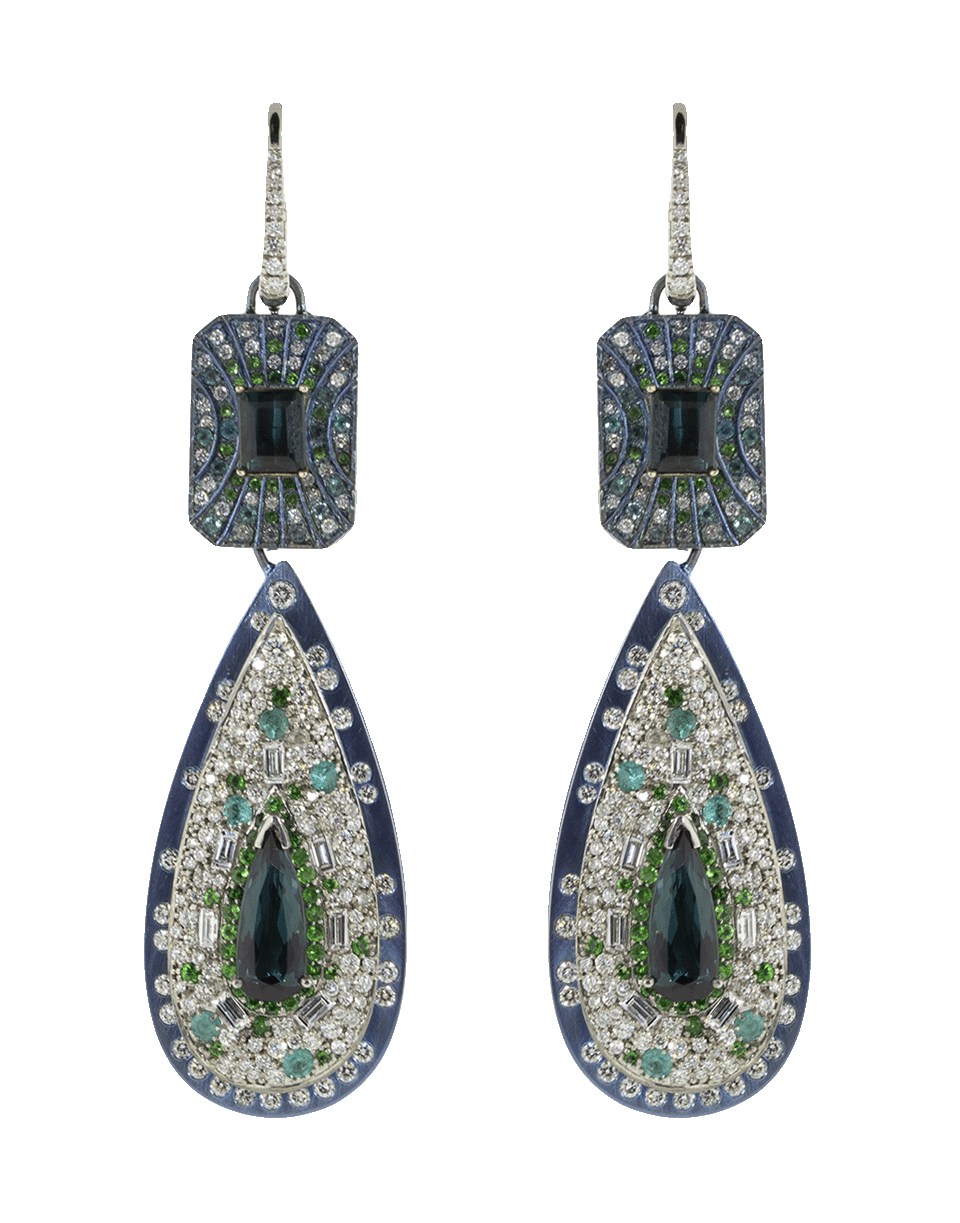 GRAZIELA-Indicolite Tourmaline Earrings-WHITE GOLD