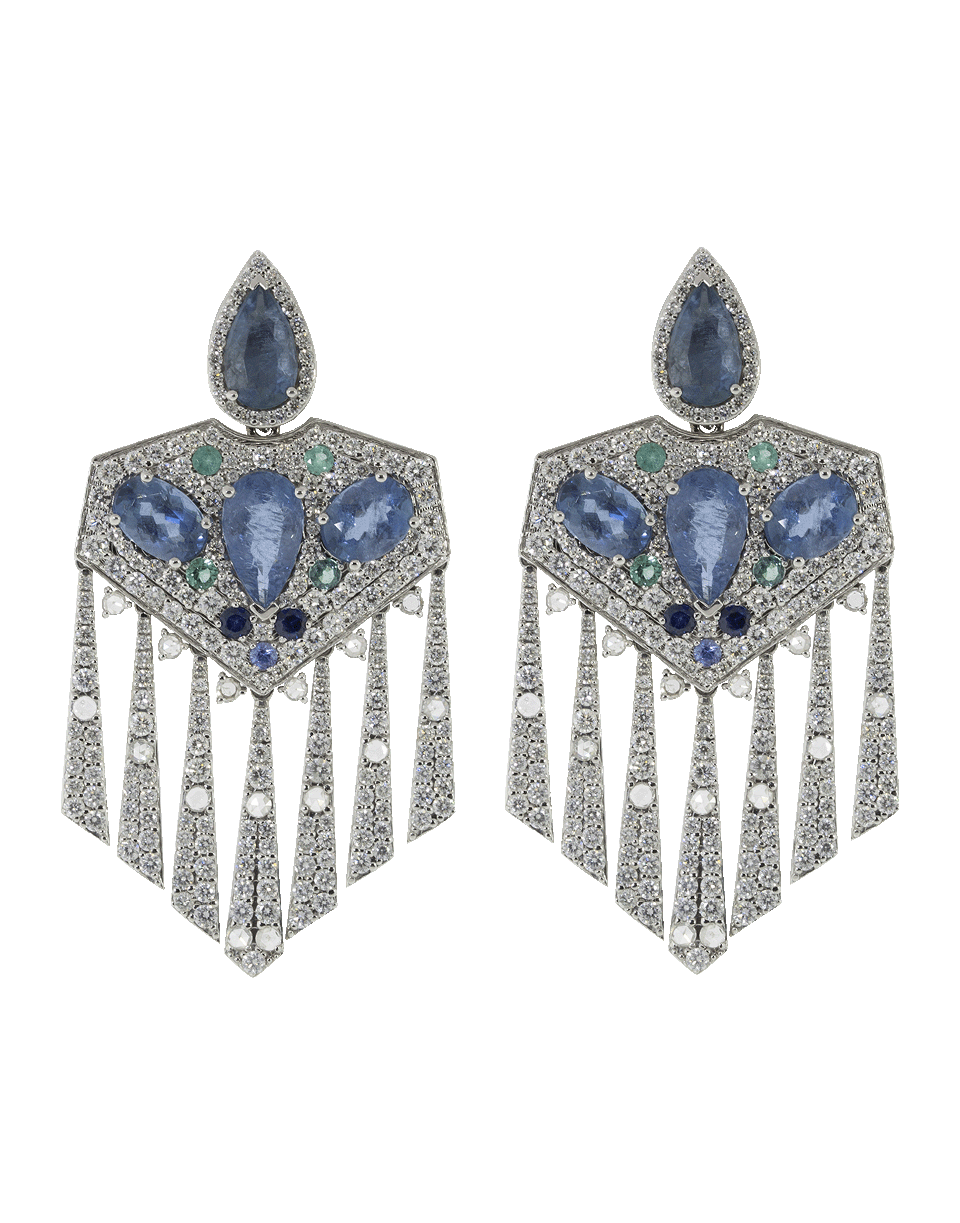GRAZIELA-Midnight Aquamarine Earrings-WHITE GOLD