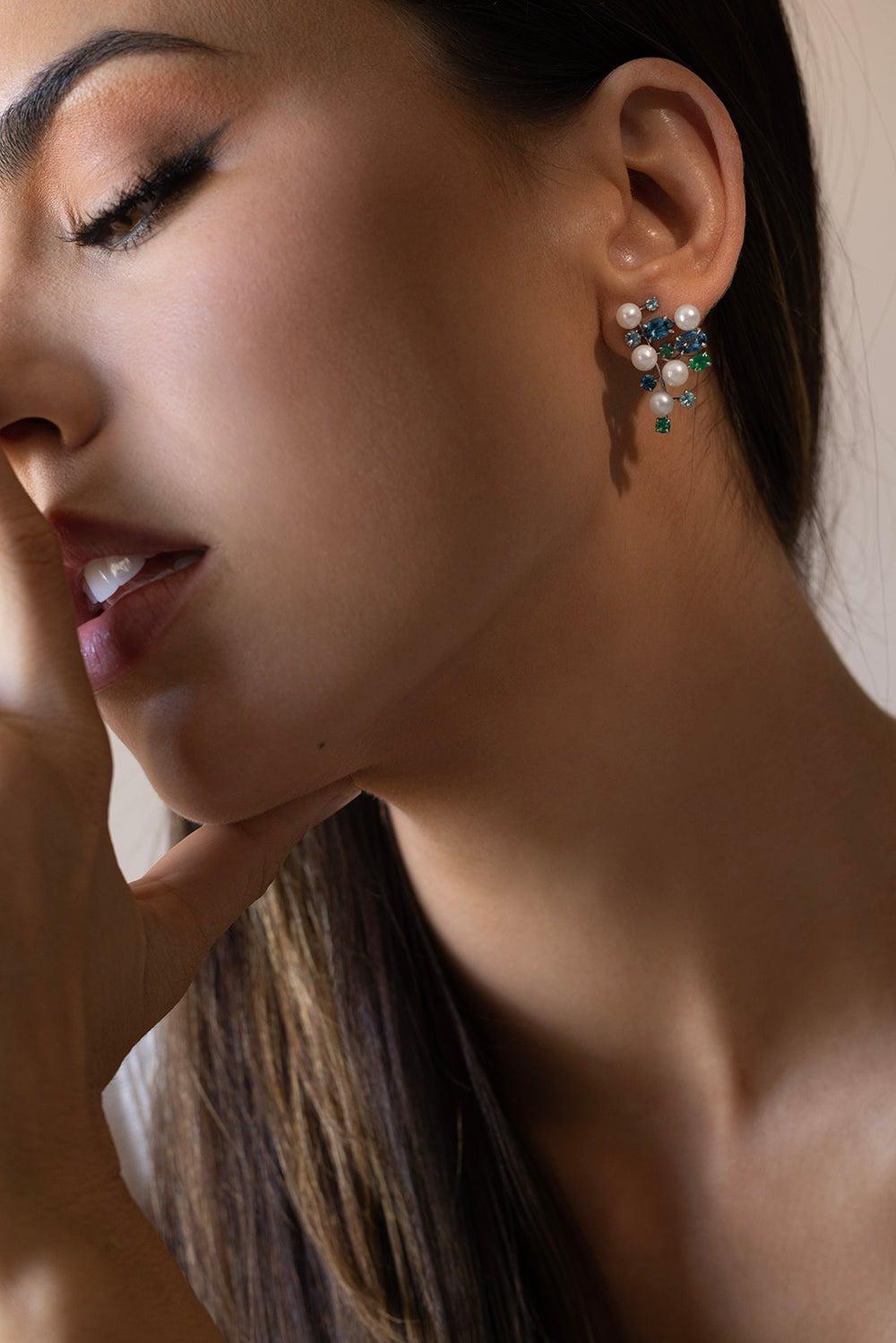 GRAZIELA-Perola Earrings-WHITE GOLD