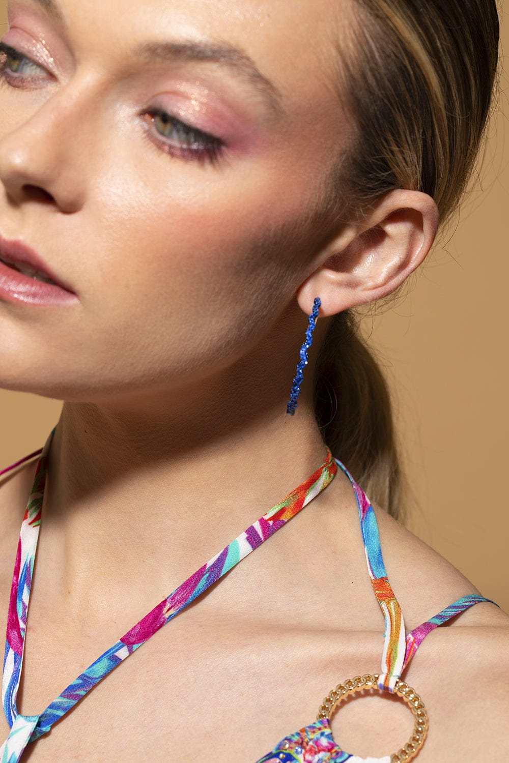 GRAZIELA-Rio Blue Sapphire Hoops-WHITE GOLD