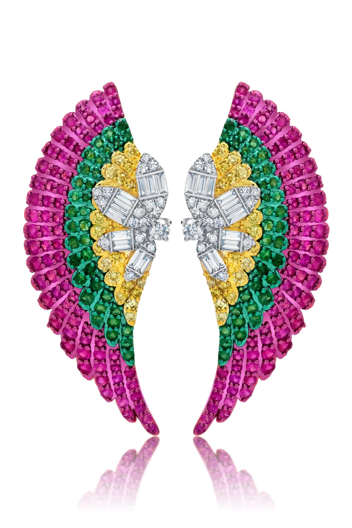 GRAZIELA-Asa Wing Statement Earrings-YELLOW GOLD
