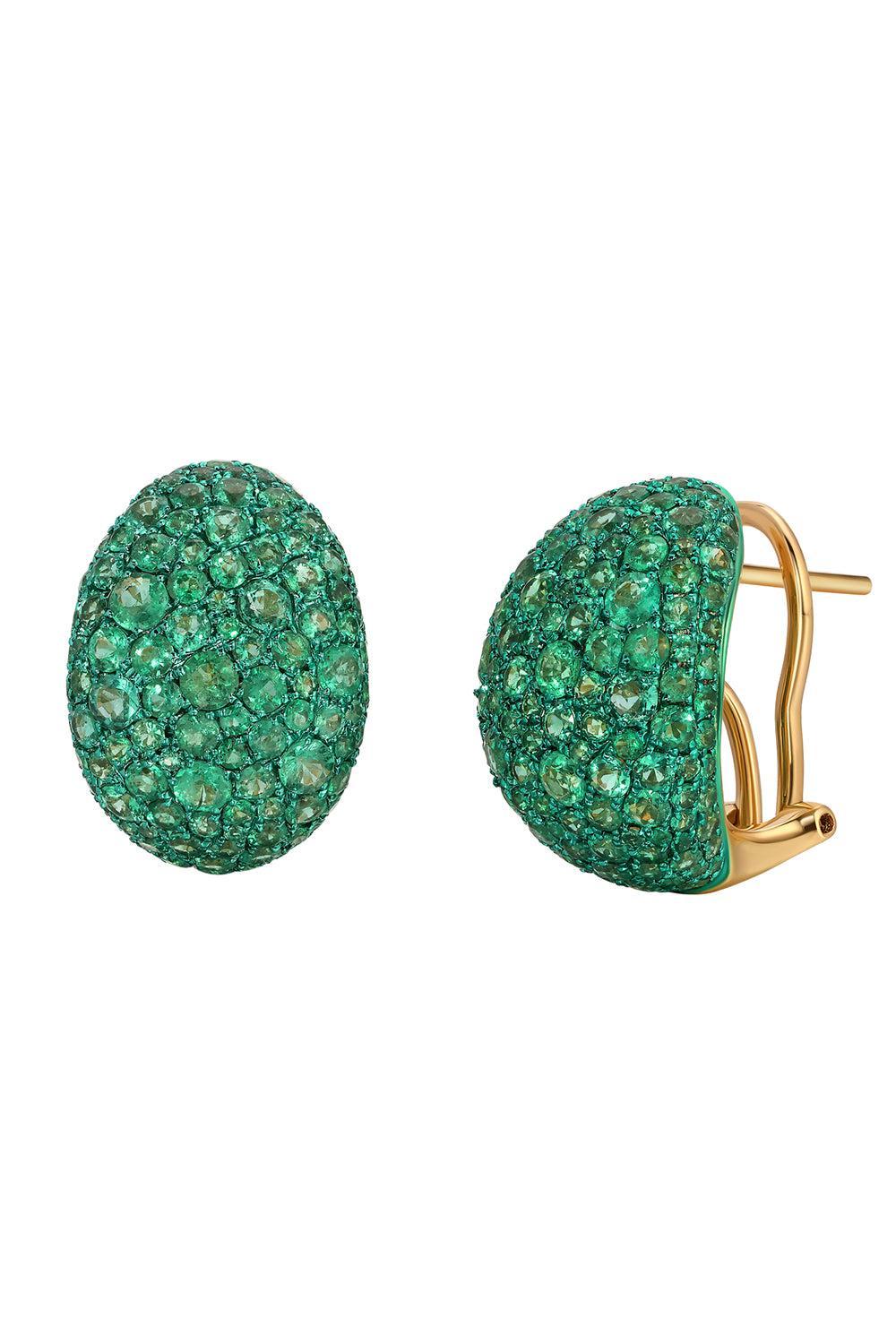 Emerald Bahia Statement Earrings-YELLOW GOLD-JEWELRYFINE JEWELEARRING-GRAZIELA