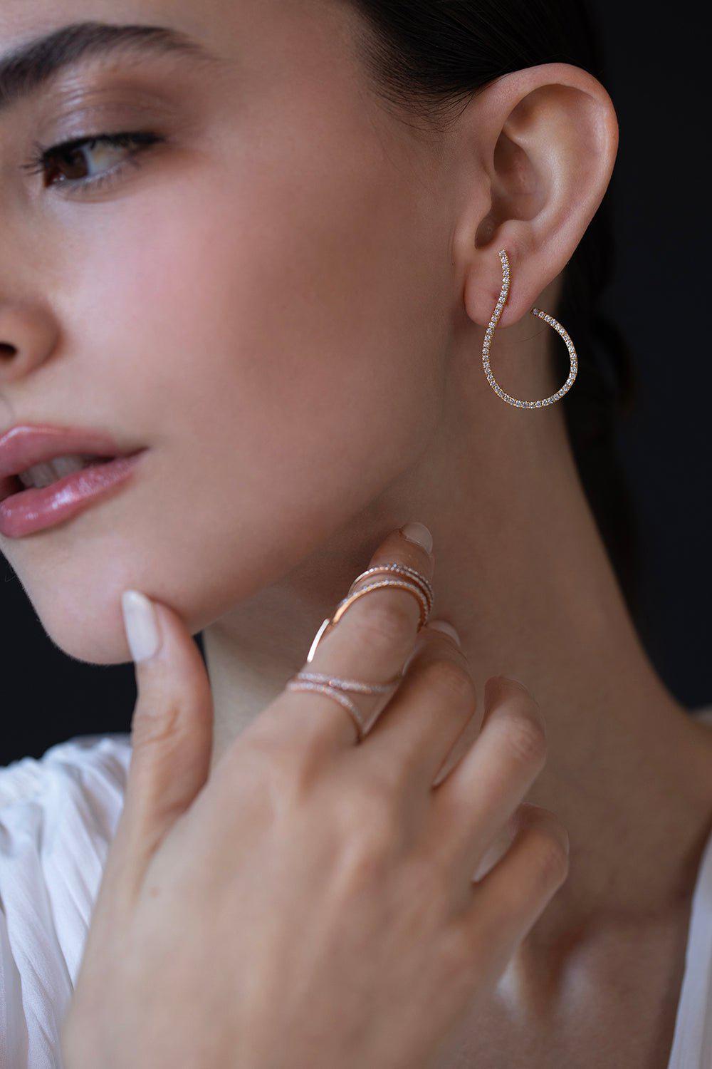 GRAZIELA-Mega Swirl Earrings-YELLOW GOLD