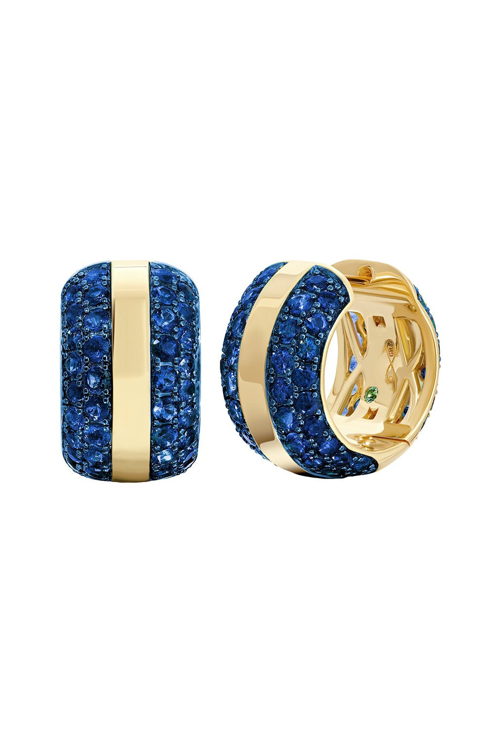 Ouro Blue Sapphire Hoop Earrings JEWELRYFINE JEWELEARRING GRAZIELA   