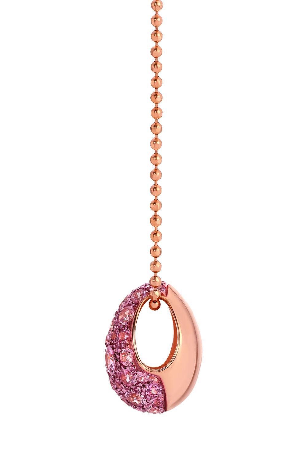 Pink Sapphire Bahia Pendant Necklace-ROSE GOLD-18-JEWELRYFINE JEWELNECKLACE O-GRAZIELA