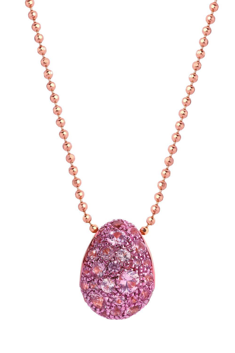 Pink Sapphire Bahia Pendant Necklace-ROSE GOLD-18-JEWELRYFINE JEWELNECKLACE O-GRAZIELA