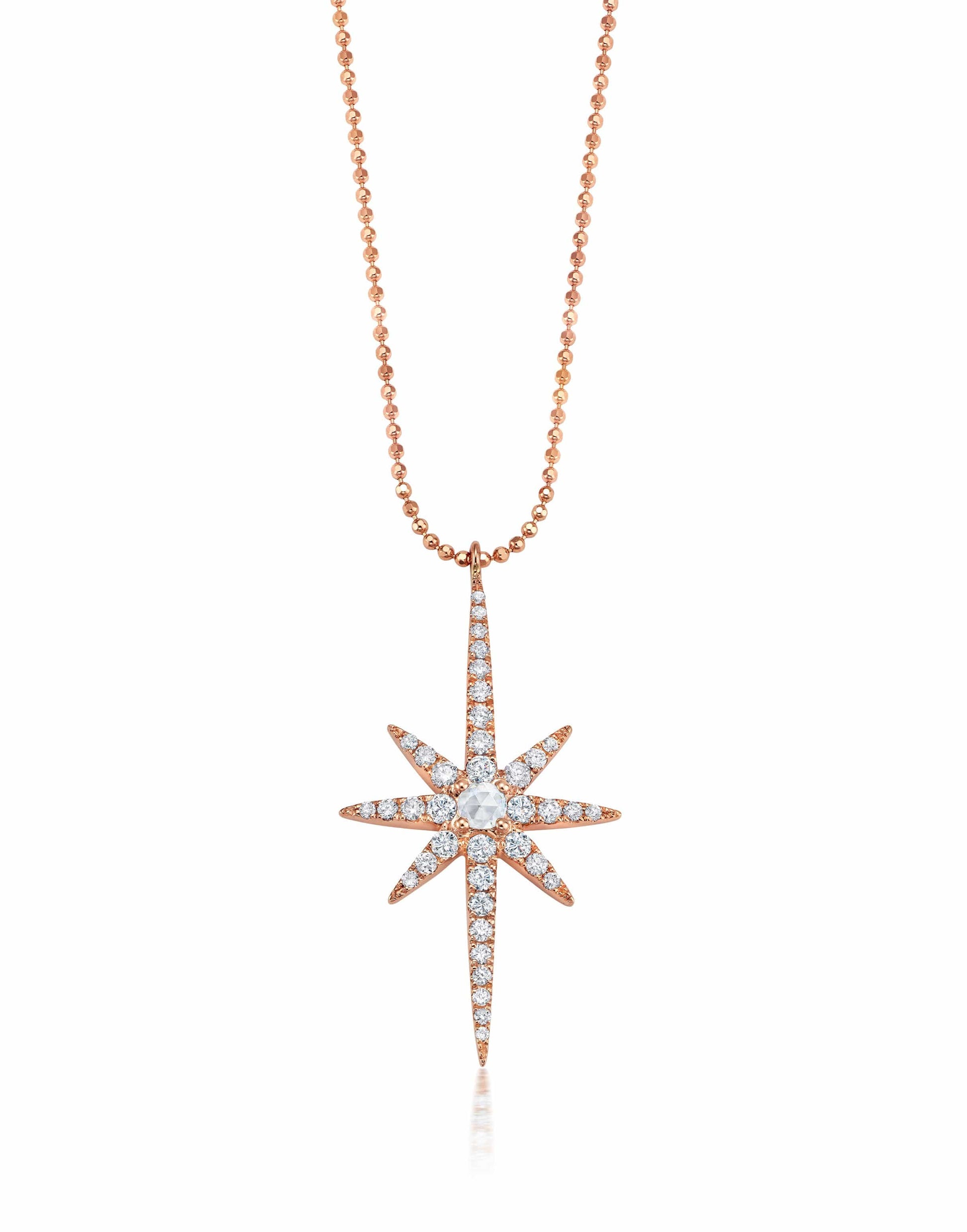 GRAZIELA-Diamond Starburst Necklace-ROSE GOLD