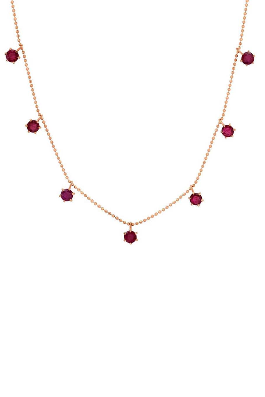 GRAZIELA-Floating Ruby Necklace-ROSE GOLD