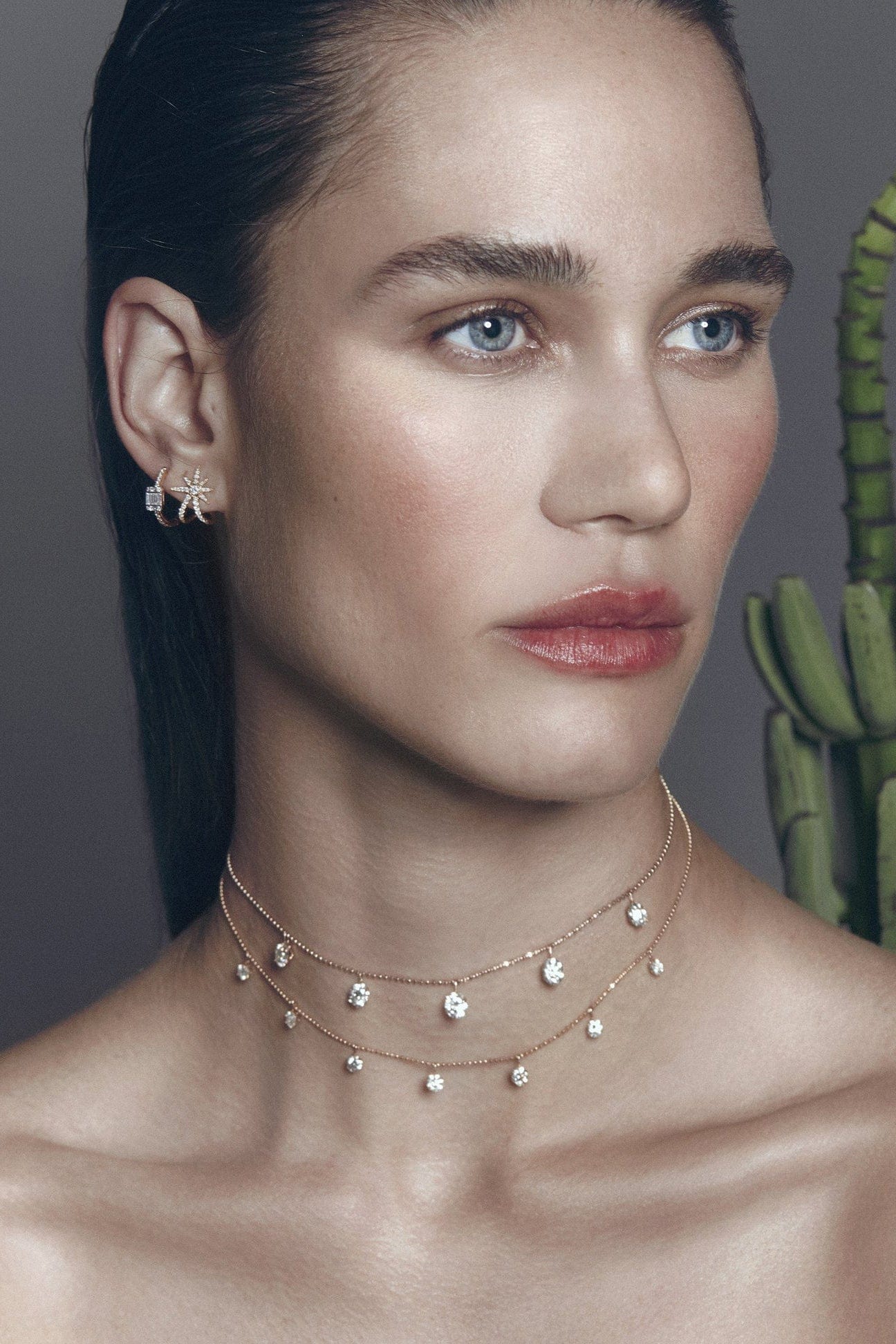 GRAZIELA-Medium Floating Diamond Necklace-WHITE GOLD