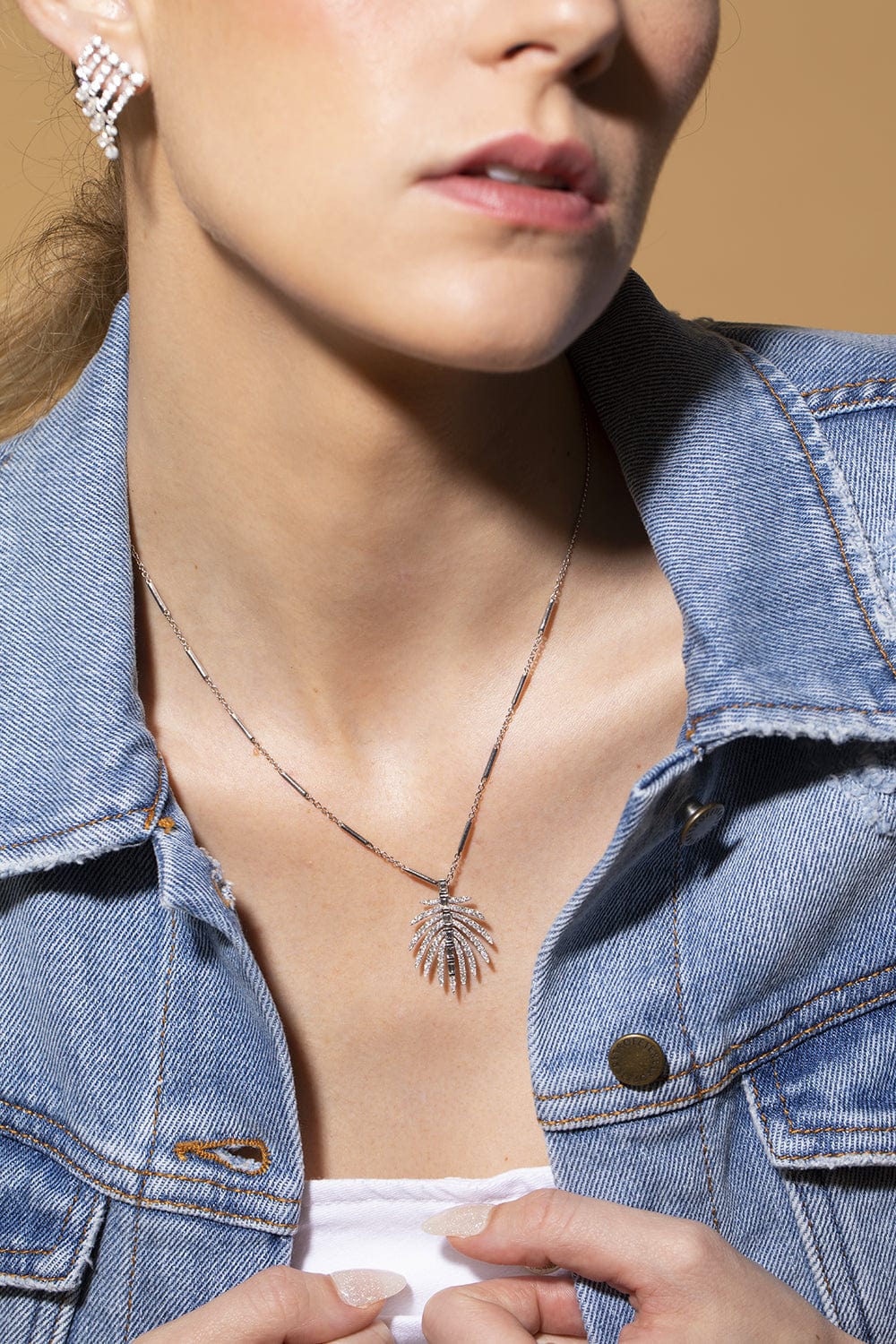 GRAZIELA-Palmeira Diamond Necklace-WHITE GOLD