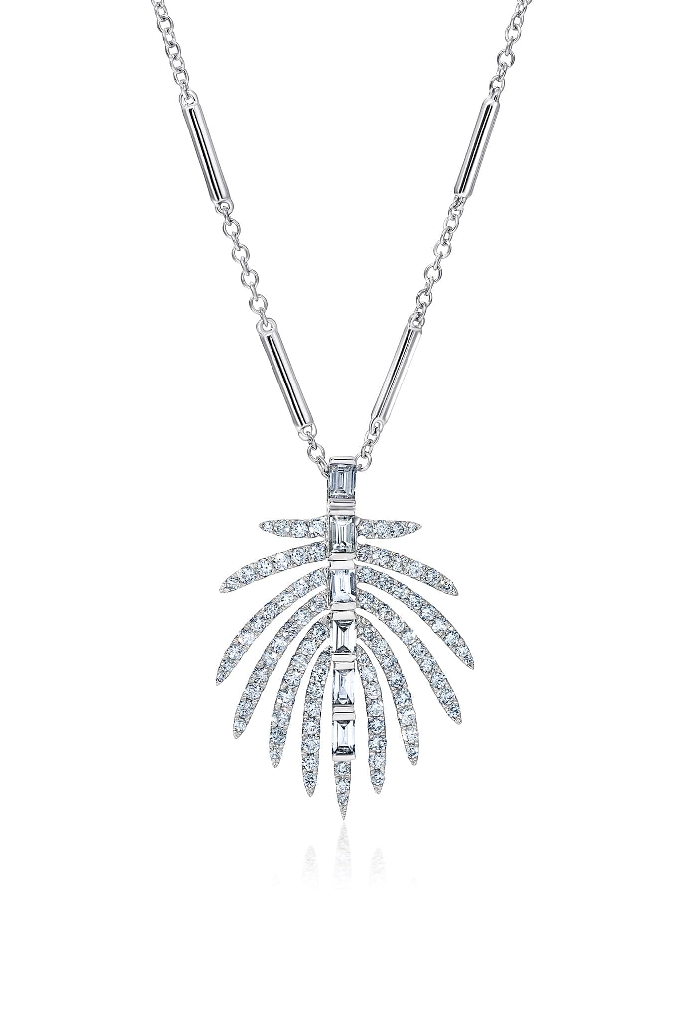 GRAZIELA-Palmeira Diamond Necklace-WHITE GOLD