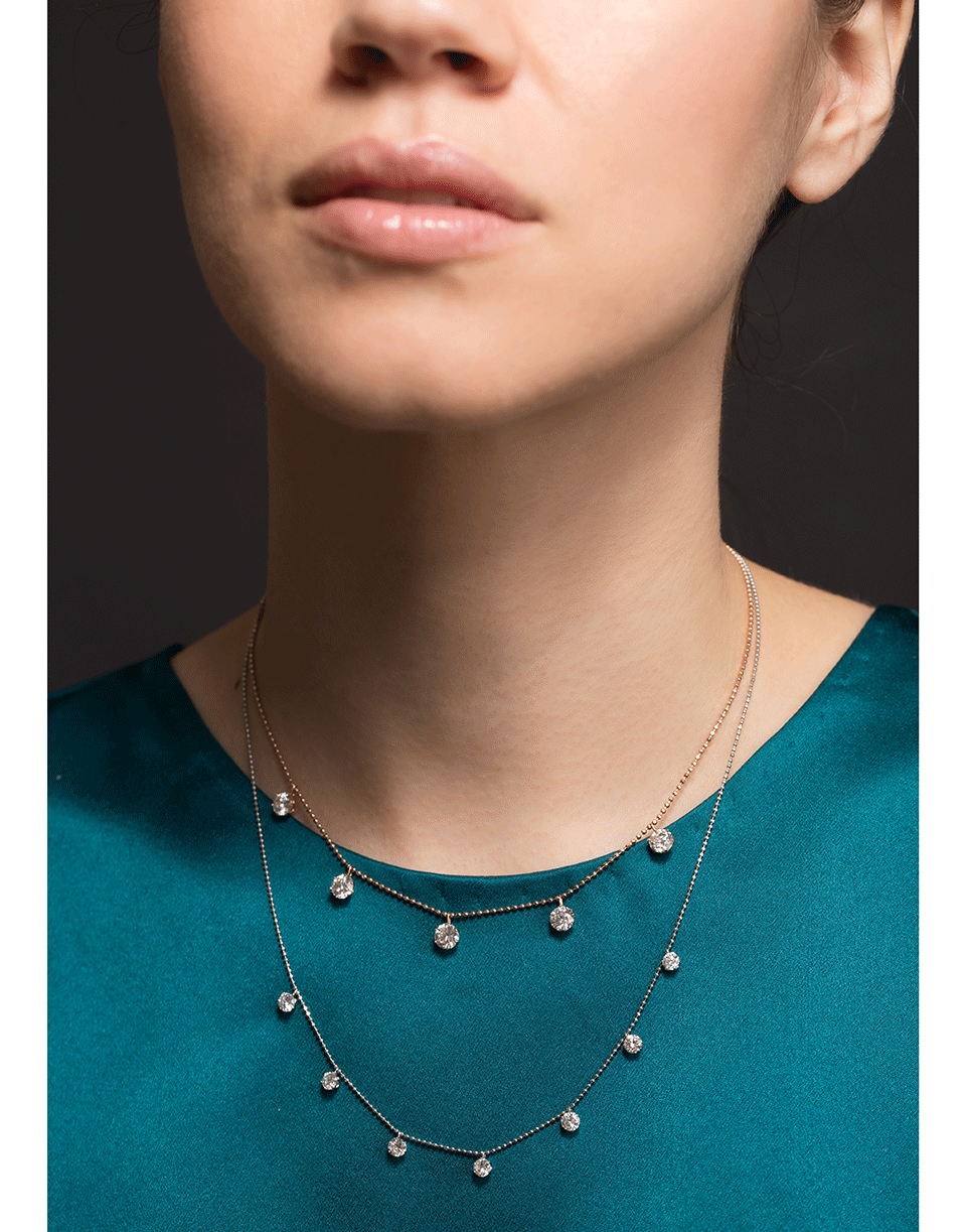 GRAZIELA-White Gold Medium Floating Diamond Necklace-WHITE GOLD