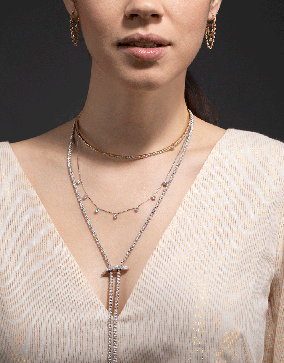 GRAZIELA-Diamond Cage Choker-YELLOW GOLD