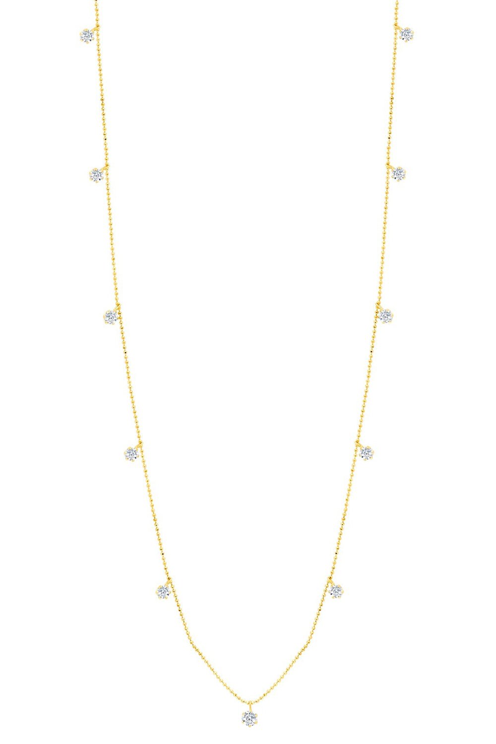 GRAZIELA-Floating Diamond Necklace-YELLOW GOLD