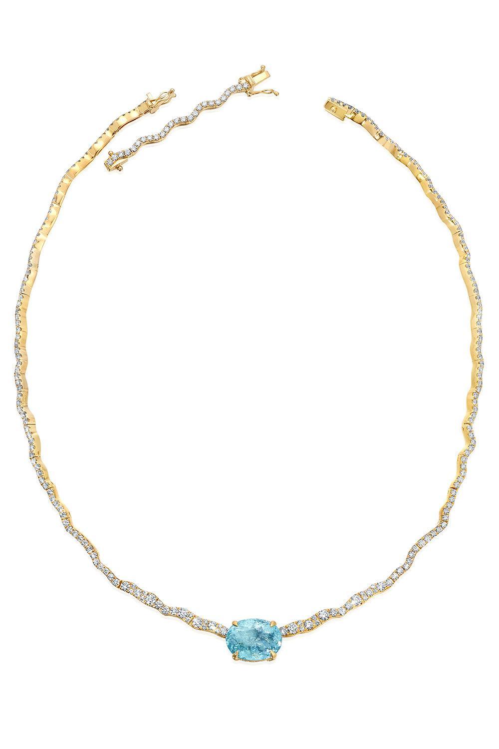 Paraiba Diamond Rio Necklace-YLLWGOLD-JEWELRYFINE JEWELNECKLACE O-GRAZIELA