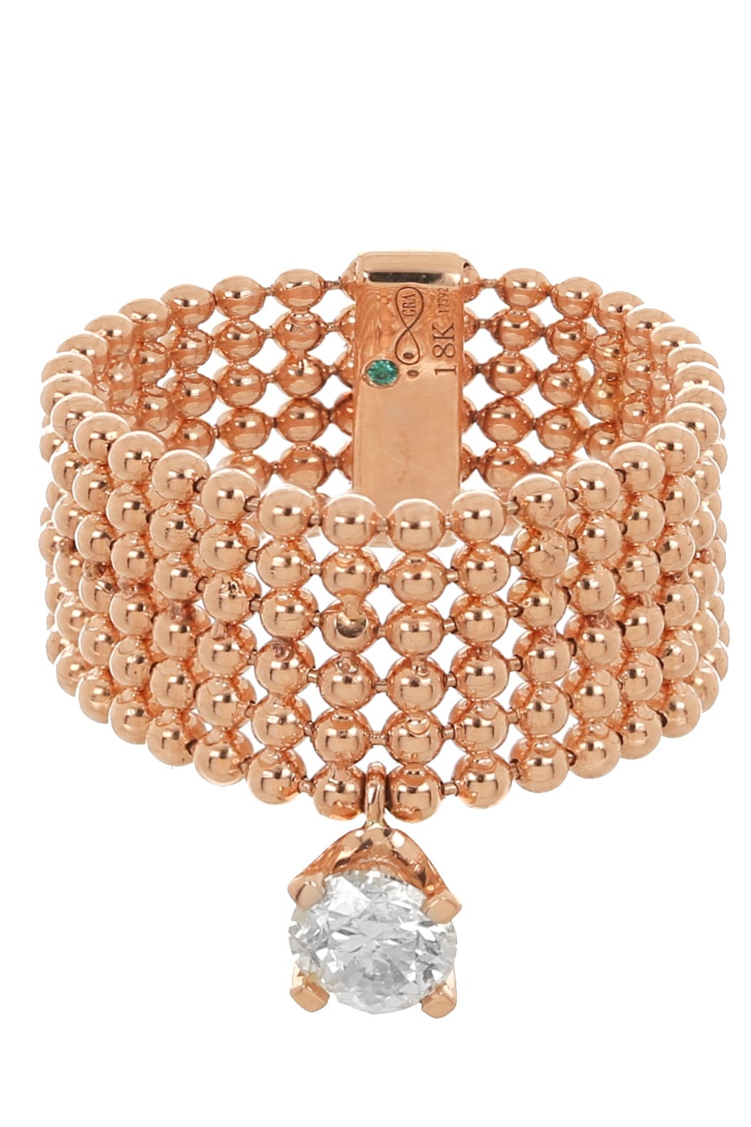 GRAZIELA-Floating Diamond 5 Row Ring-ROSE GOLD