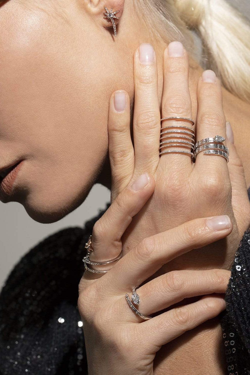 GRAZIELA-Diamond Mega Band Ring-ROSE GOLD