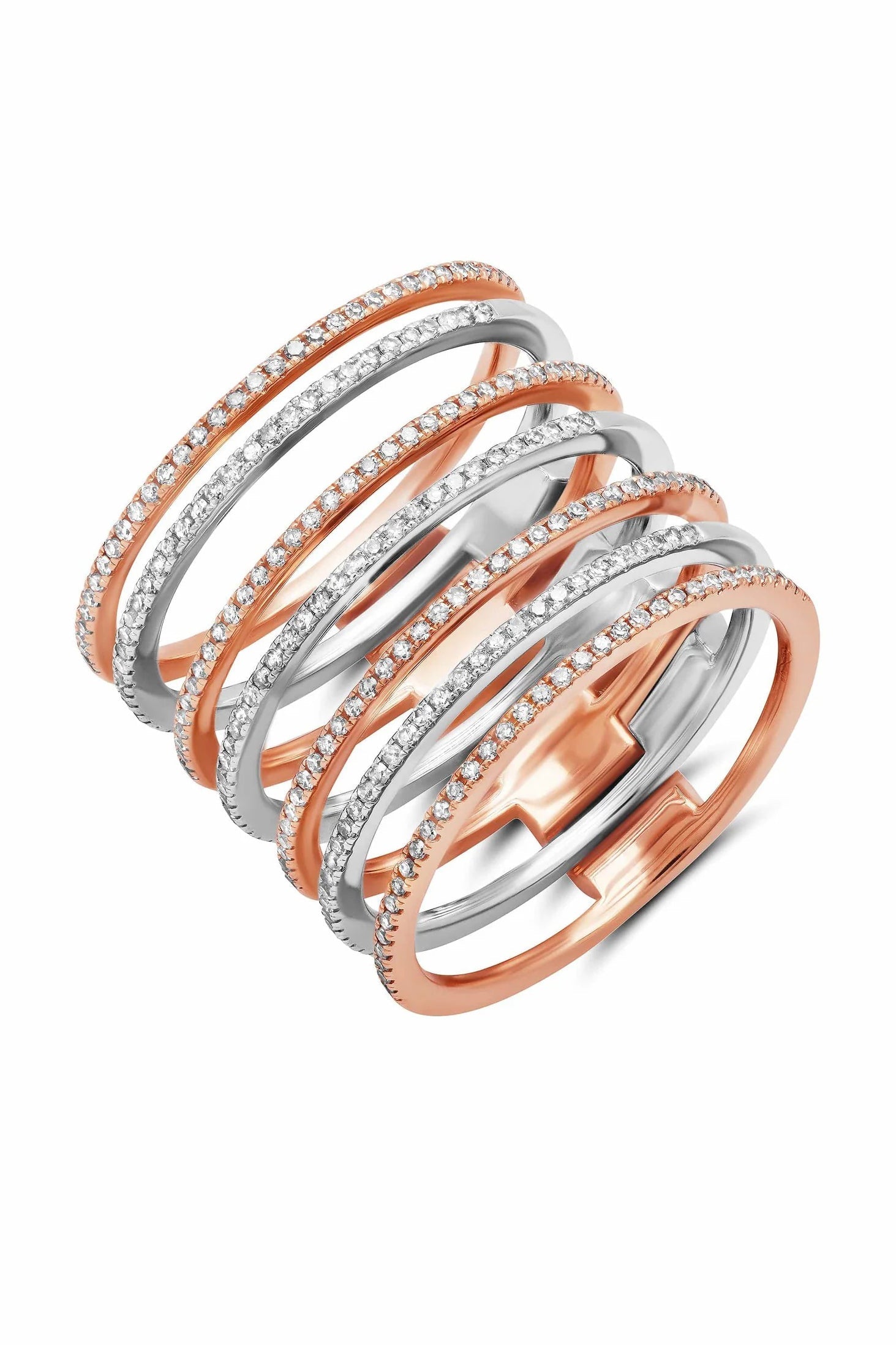 GRAZIELA-Diamond Mega Band Ring-ROSE GOLD