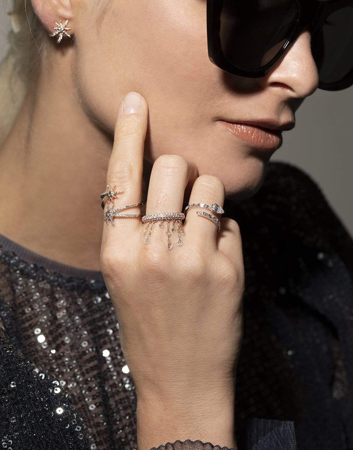 GRAZIELA-Floating Diamond Ring-ROSE GOLD