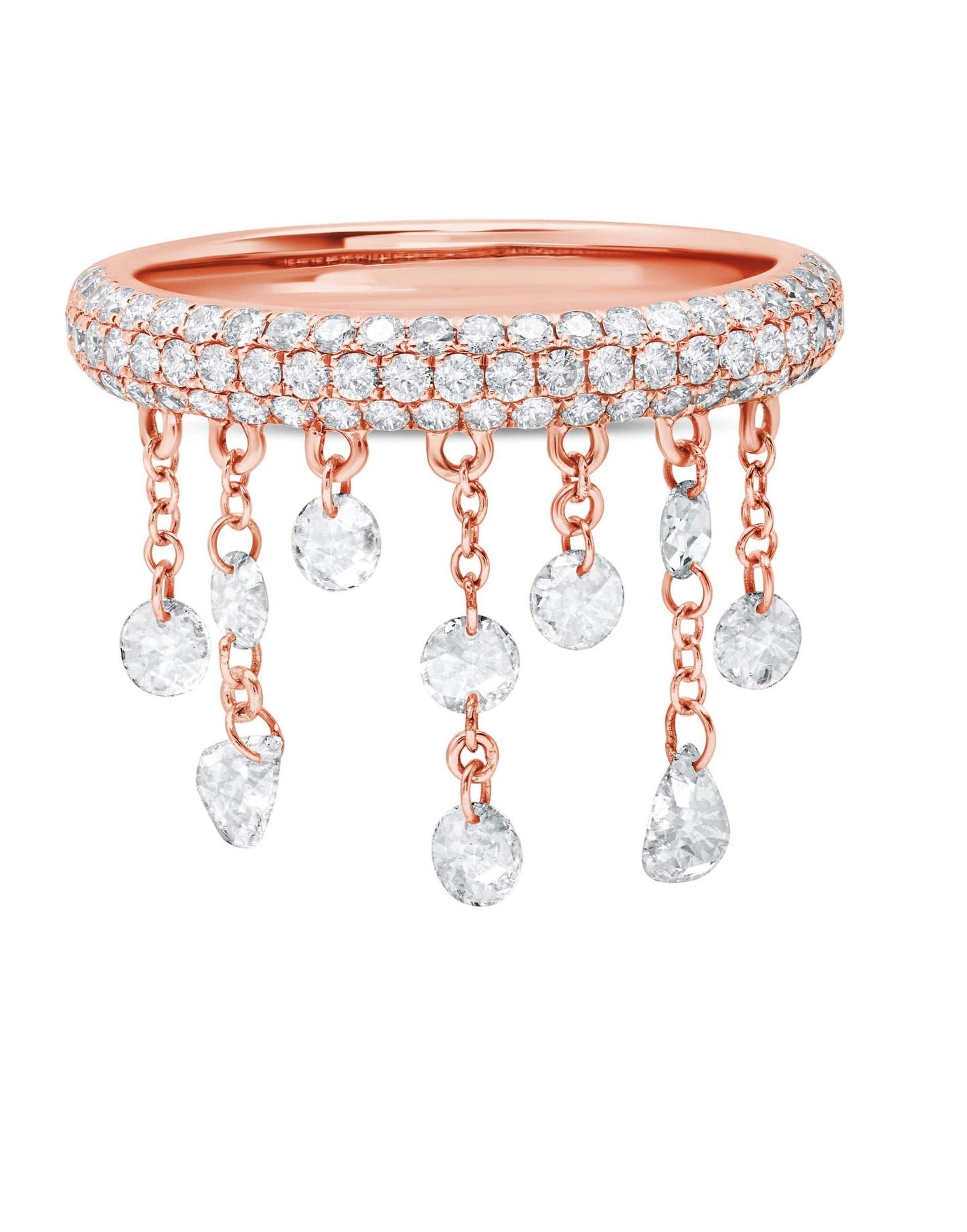 GRAZIELA-Floating Diamond Ring-ROSE GOLD