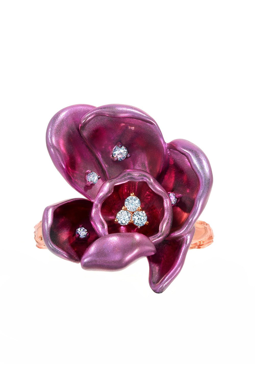 GRAZIELA-Purple Titanium Orchid Ring-ROSE GOLD