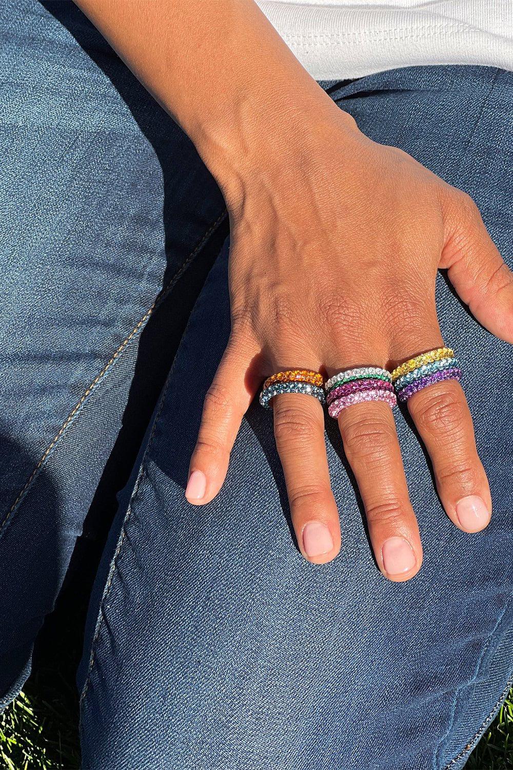 GRAZIELA-Rhodolite 3 Sided Ring-ROSE GOLD