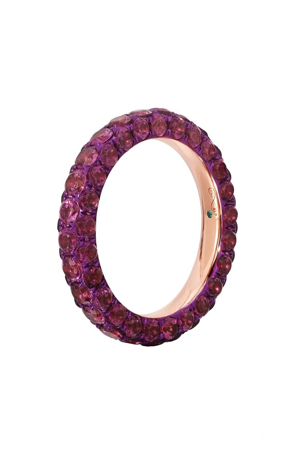 GRAZIELA-Rhodolite 3 Sided Ring-ROSE GOLD