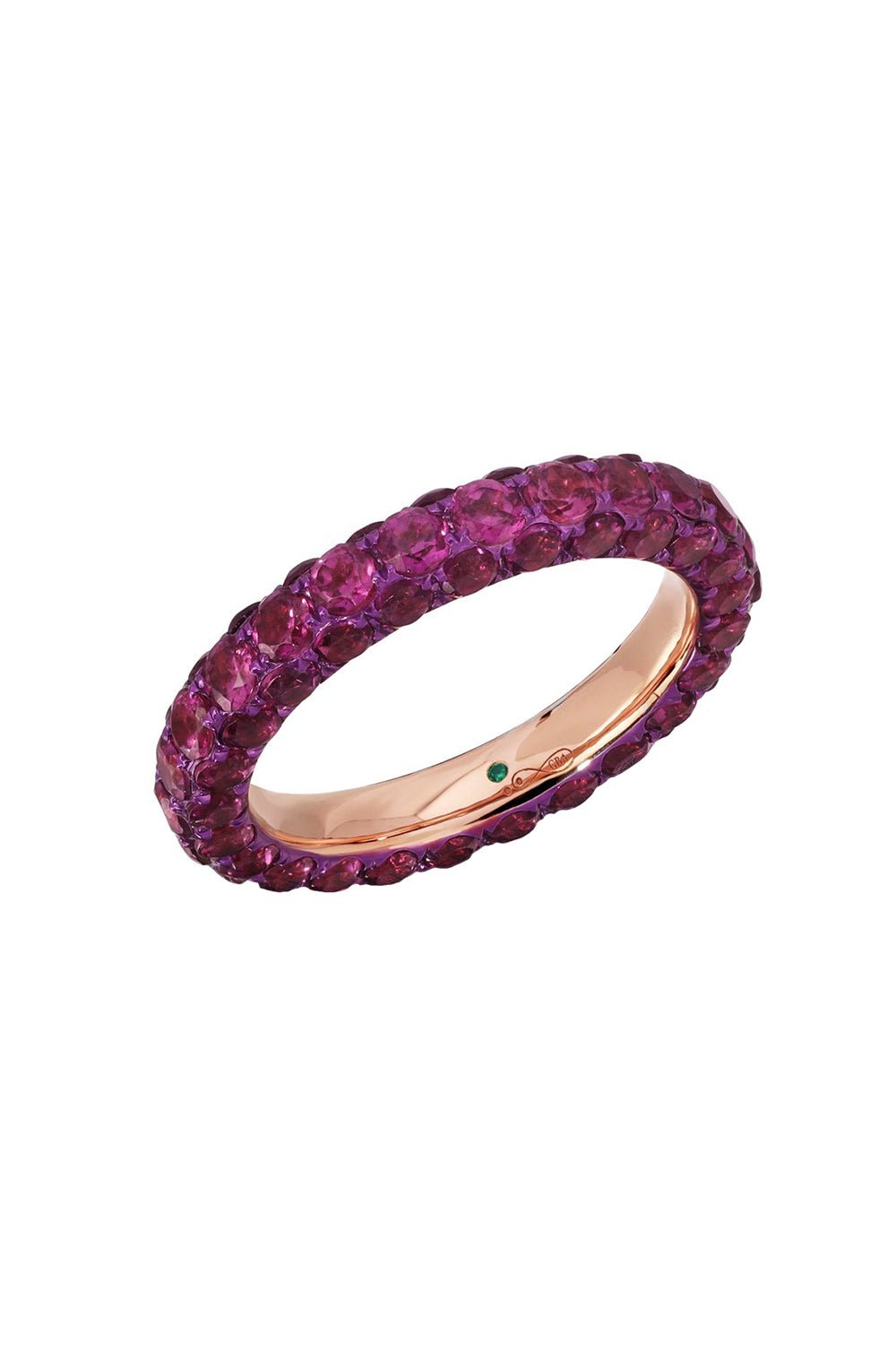 GRAZIELA-Rhodolite 3 Sided Ring-ROSE GOLD