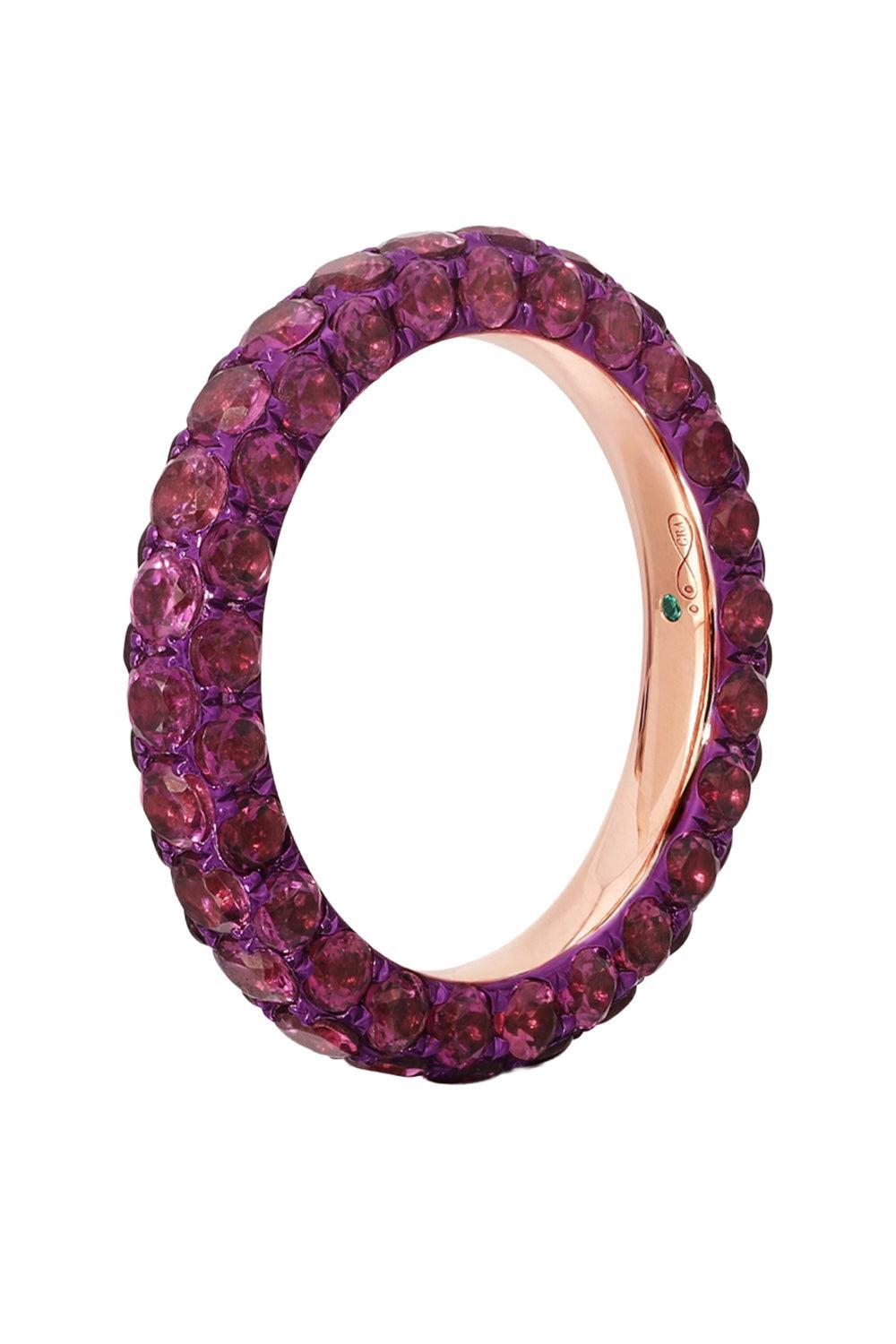 Rhodolite Magenta 3 Sided Ring-ROSE GOLD-7-JEWELRYFINE JEWELRING-GRAZIELA