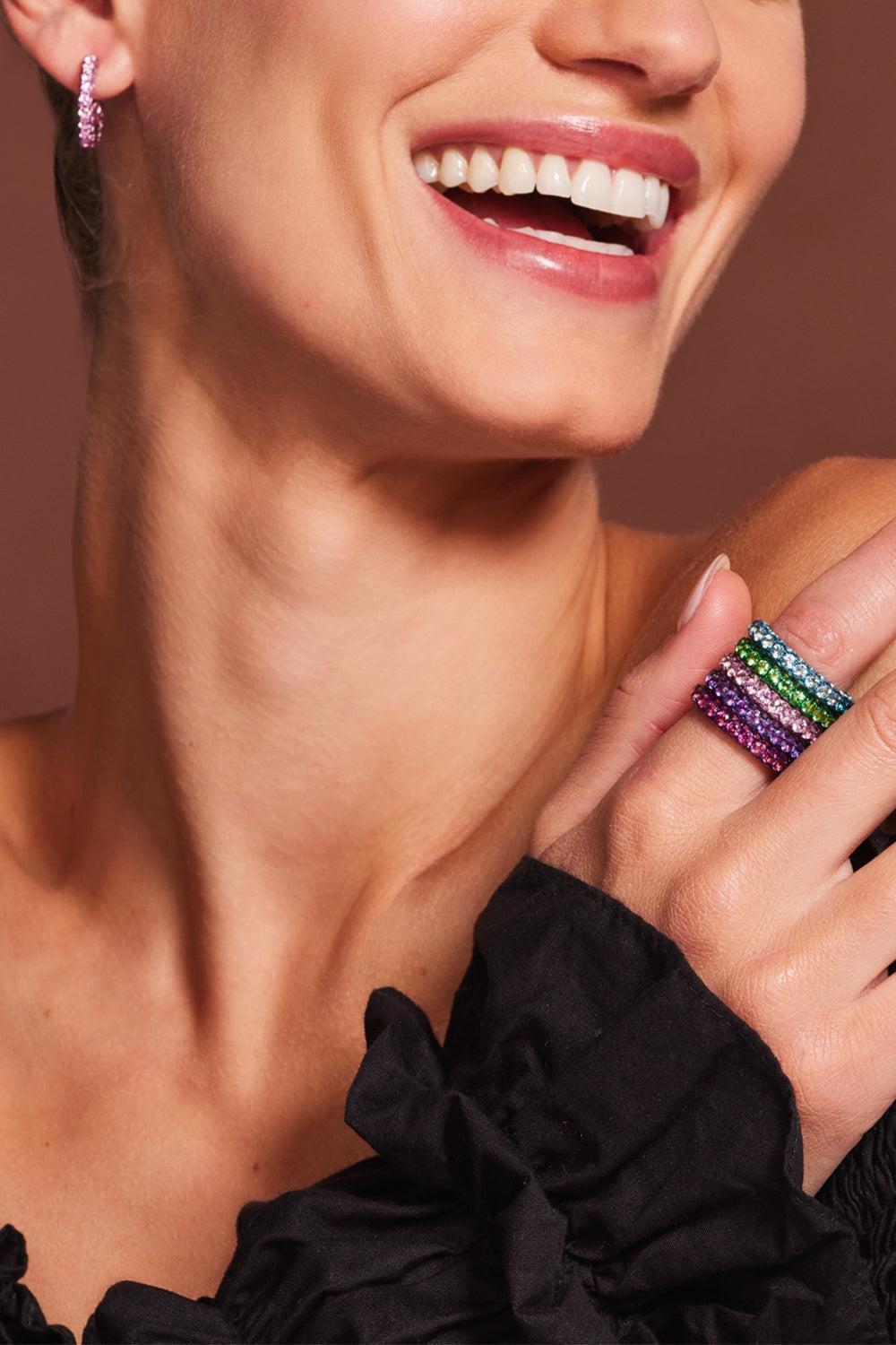 Rhodolite Magenta 3 Sided Ring-ROSE GOLD-7-JEWELRYFINE JEWELRING-GRAZIELA