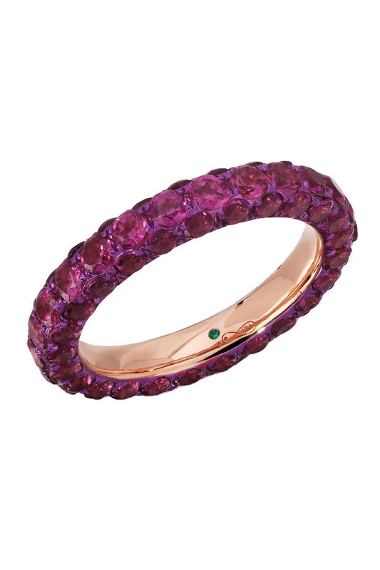 Rhodolite Magenta 3 Sided Ring-ROSE GOLD-7-JEWELRYFINE JEWELRING-GRAZIELA