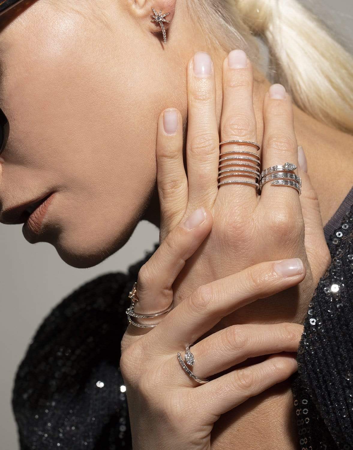 GRAZIELA-Ascension Diamond Bypass Ring-WHITE GOLD