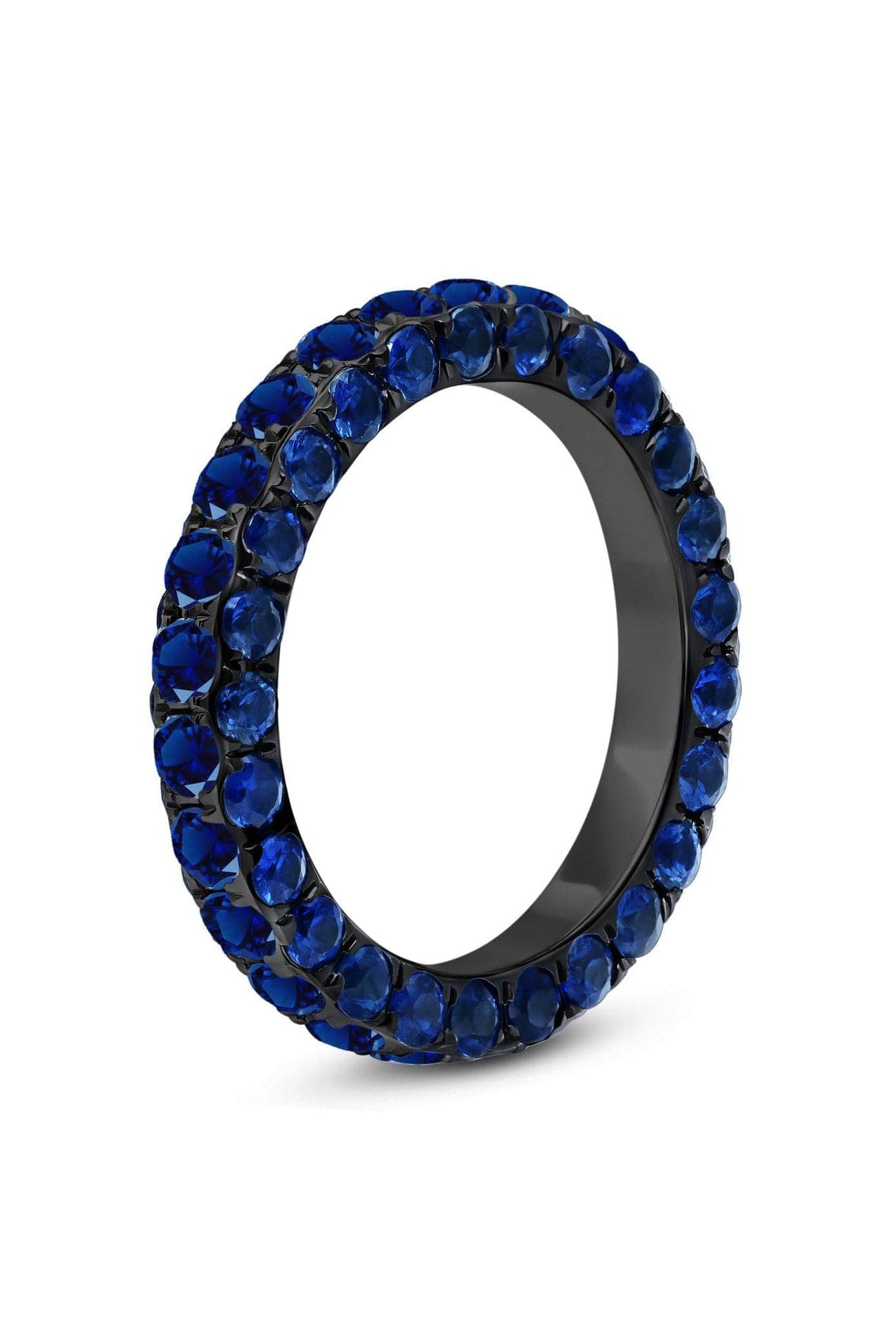 GRAZIELA-Sapphire 3 Sided Band-WHITE GOLD