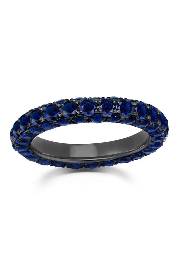 GRAZIELA-Sapphire 3 Sided Band-WHITE GOLD
