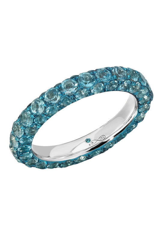 Swiss Blue 3 Sided Ring-WHITE GOLD-6-JEWELRYFINE JEWELRING-GRAZIELA