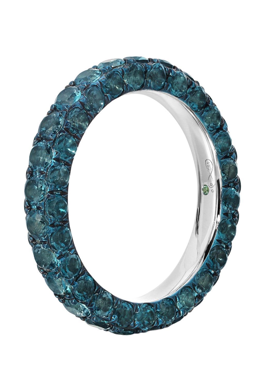London Blue 3 Sided Ring-WHITE GOLD-6-JEWELRYFINE JEWELRING-GRAZIELA
