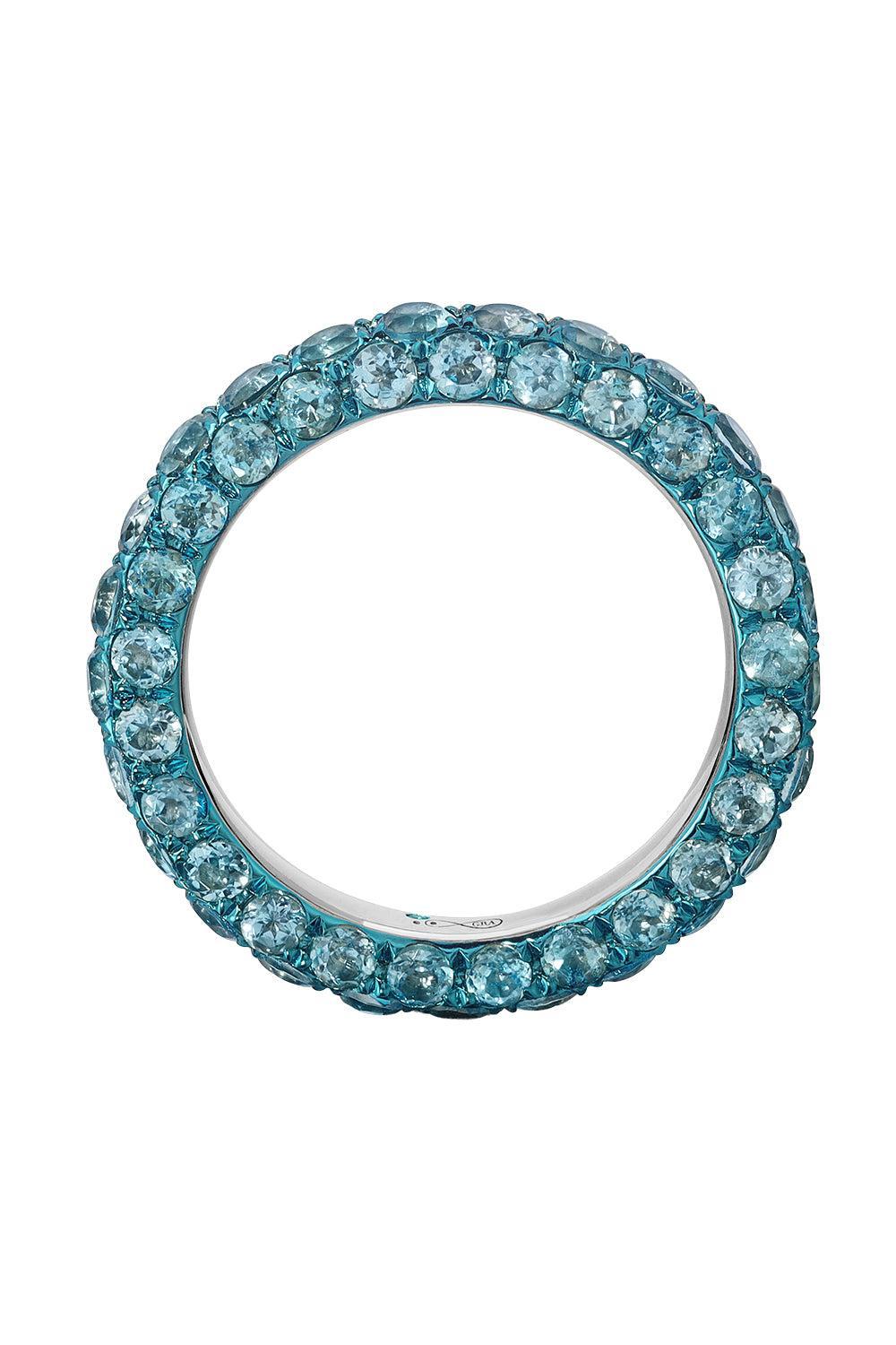 Swiss Blue 3 Sided Ring-WHITE GOLD-6-JEWELRYFINE JEWELRING-GRAZIELA