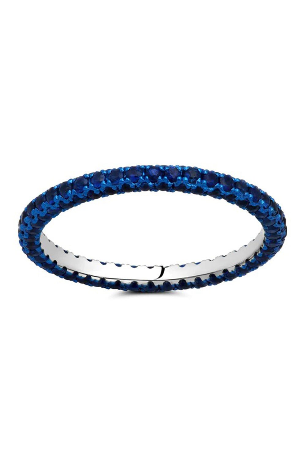 GRAZIELA-3 Sided Ring - Blue Sapphire-WHITE GOLD