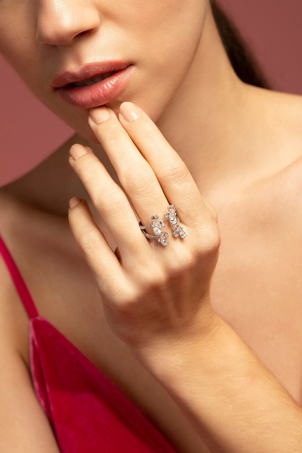 GRAZIELA-Diamond Open Ascension Ring-WHITE GOLD