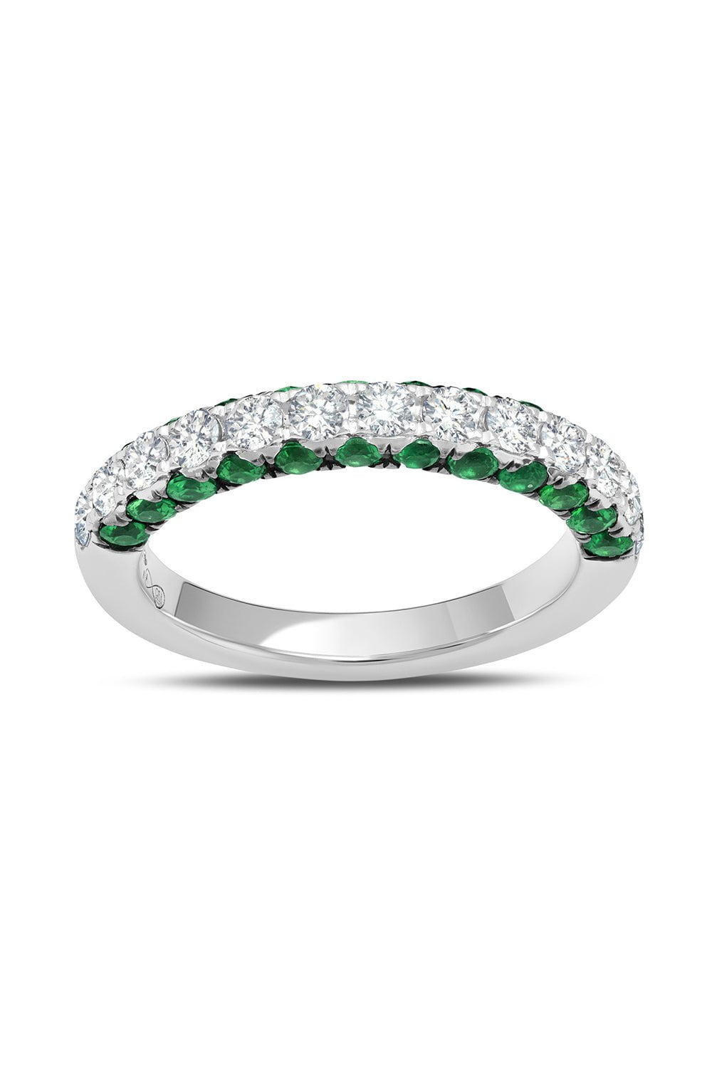 GRAZIELA-Emerald Diamond Half Band-WHITE GOLD