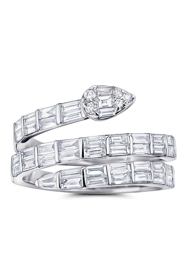 GRAZIELA-Pear Shaped Ascension 3 Row Diamond Ring-WHITE GOLD
